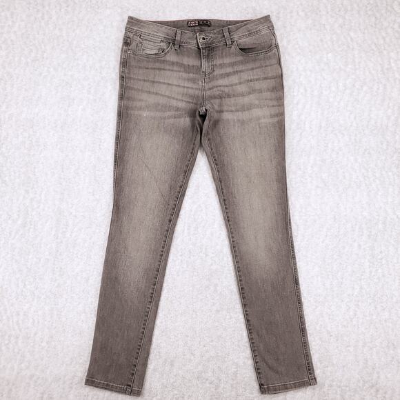 Zara Basic Z1975 Denim Jeans Womens 8 Gray Stretch Skinny Straight Faded Y2K - Picture 1 of 11